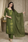 Olive Green Embroidered Kurta Set with Dupatta (SWDH22)