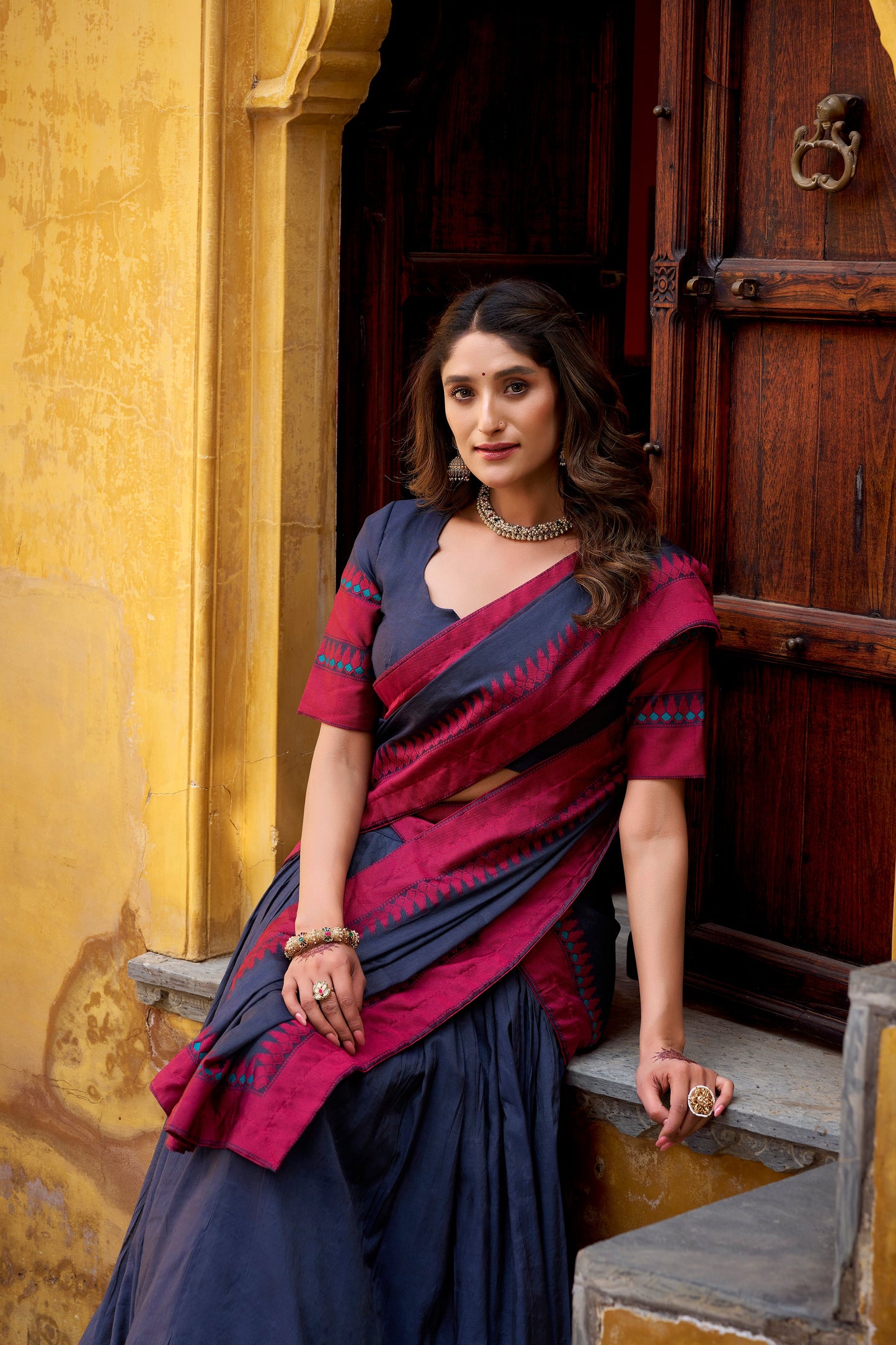 TILTON OCCASION SPECIAL PURE CHANDERI THREAD WORK LEHENGA CHOLI WITH DUPATTA