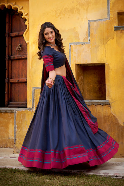 TILTON OCCASION SPECIAL PURE CHANDERI THREAD WORK LEHENGA CHOLI WITH DUPATTA