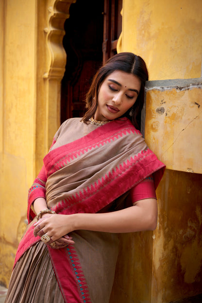 TILTON OCCASION SPECIAL PURE CHANDERI THREAD WORK LEHENGA CHOLI WITH DUPATTA