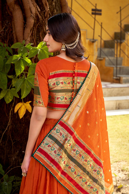 OCCASION SPECIAL PURE CANDERI ZARI WEAVING LEHENGA CHOLI WITH DUPATTA (TT03)
