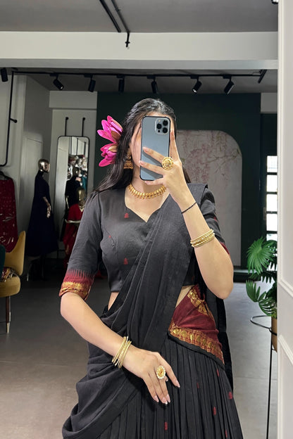 PURE CHANDERI ZARI WEAVING LEHENGA CHOLI WITH DUPATTA (WDN92)