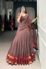 PURE CHANDERI ZARI WEAVING LEHENGA CHOLI WITH DUPATTA (WDN92) 01