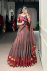 PURE CHANDERI ZARI WEAVING LEHENGA CHOLI WITH DUPATTA (WDN92) 01