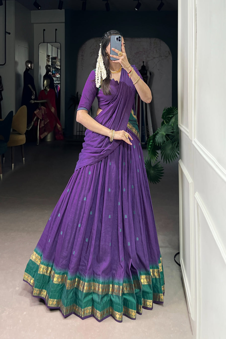 PURE CHANDERI ZARI WEAVING LEHENGA CHOLI WITH DUPATTA (WDN92) 05