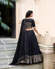 PURE CHANDERI ZARI WEAVING LEHENGA CHOLI WITH SEQUINS EMBROIDERED DUPATTA (WDN88) 04