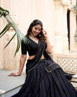 PURE CHANDERI ZARI WEAVING LEHENGA CHOLI WITH SEQUINS EMBROIDERED DUPATTA (WDN88) 04