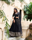 PURE CHANDERI ZARI WEAVING LEHENGA CHOLI WITH SEQUINS EMBROIDERED DUPATTA (WDN88) 04