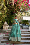 PURE CHANDERI ZARI WEAVING LEHENGA CHOLI WITH SEQUINS EMBROIDERED DUPATTA (WDN88) 02