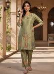 Olive Green Nature-Inspired Printed Kurta Pant Set (SWDH24)