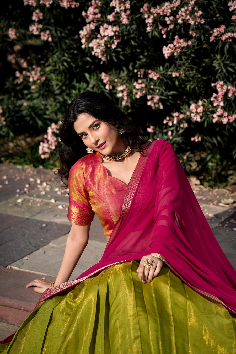 PREMIUM KANCHIPURAM LEHENGA CHOLI SET (WDN109) 01