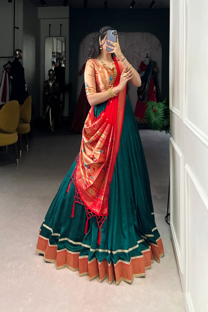 TILTON FESTIVAL SPECIAL VICHITRA SILK PAITHANI LEHENGA CHOLI WITH DUPATTA