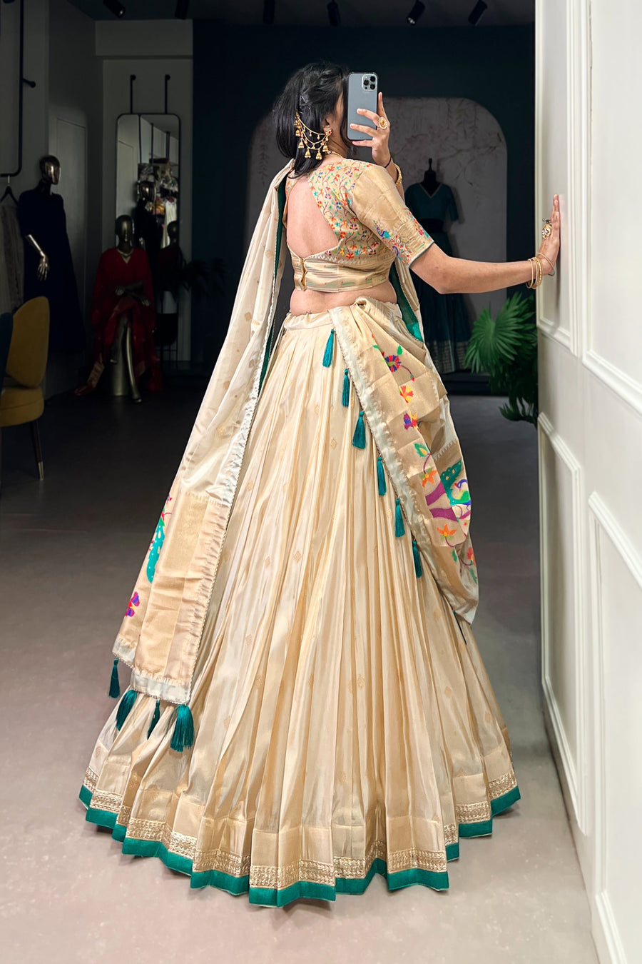 SHIMER PAITHANI ZARI WEAVING LEHENGA CHOLI WITH DUPATTA (WDN96) 01