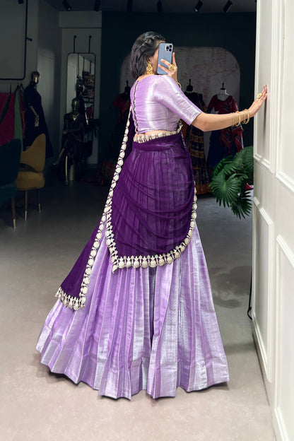 TILTON JEQUARD SILK LEHENGA CHOLI WITH DUPATTA