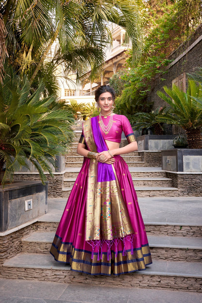 JEQUARD SILK PAITHANI LEHENGA CHOLI WITH DUPATTA (WDN82) 03