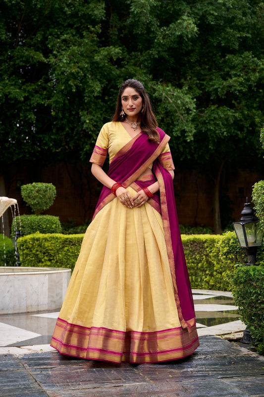 KANCHIPURAM ZARI WEAVING WORK LEHENGA CHOLI (WDN102) 03