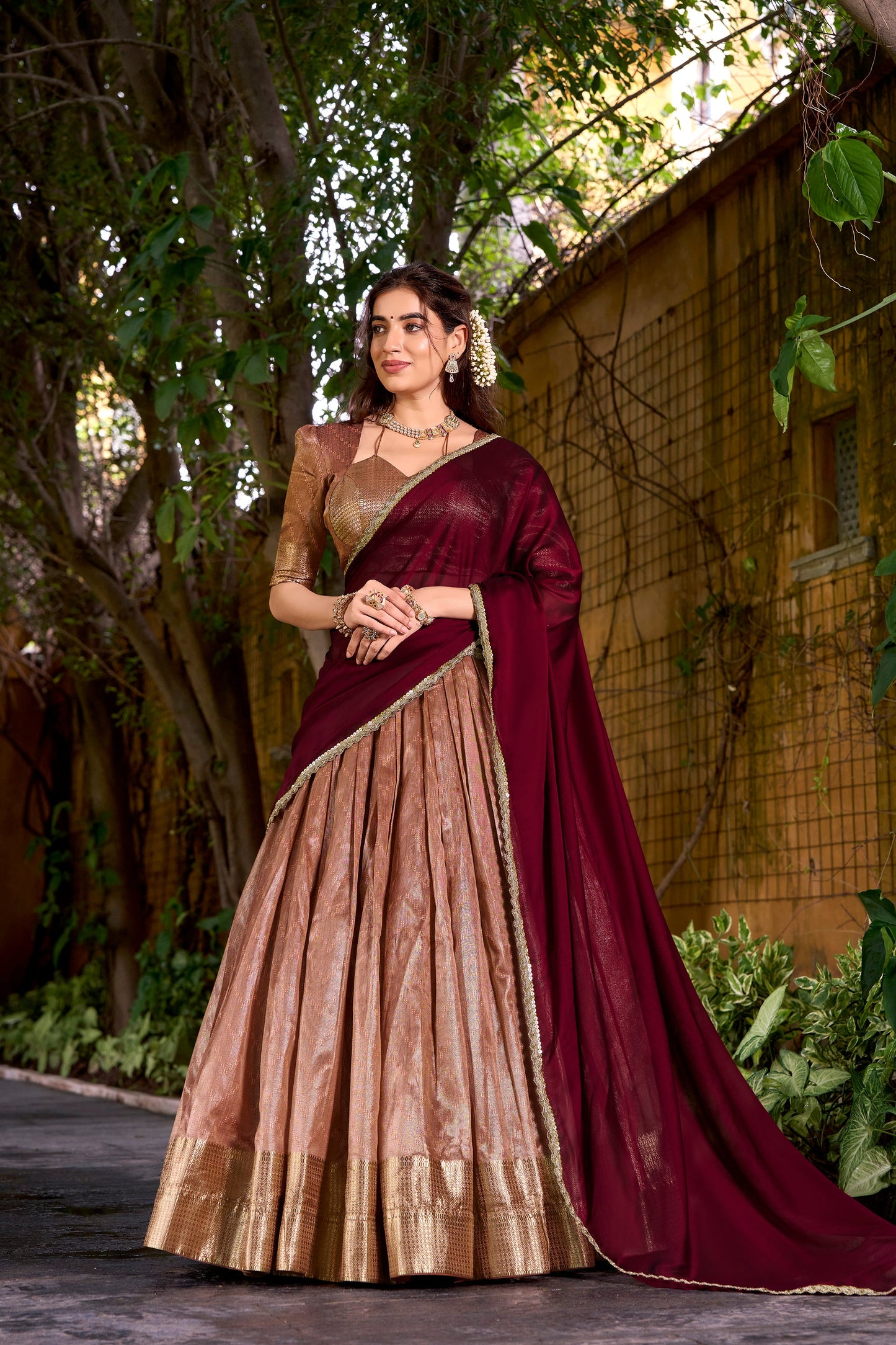 DUPIAN SILK ZARI WEAVING LEHENGA CHOLI WITH DUPATTA (TT19)