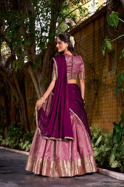DUPIAN SILK ZARI WEAVING LEHENGA CHOLI WITH DUPATTA (TT19)