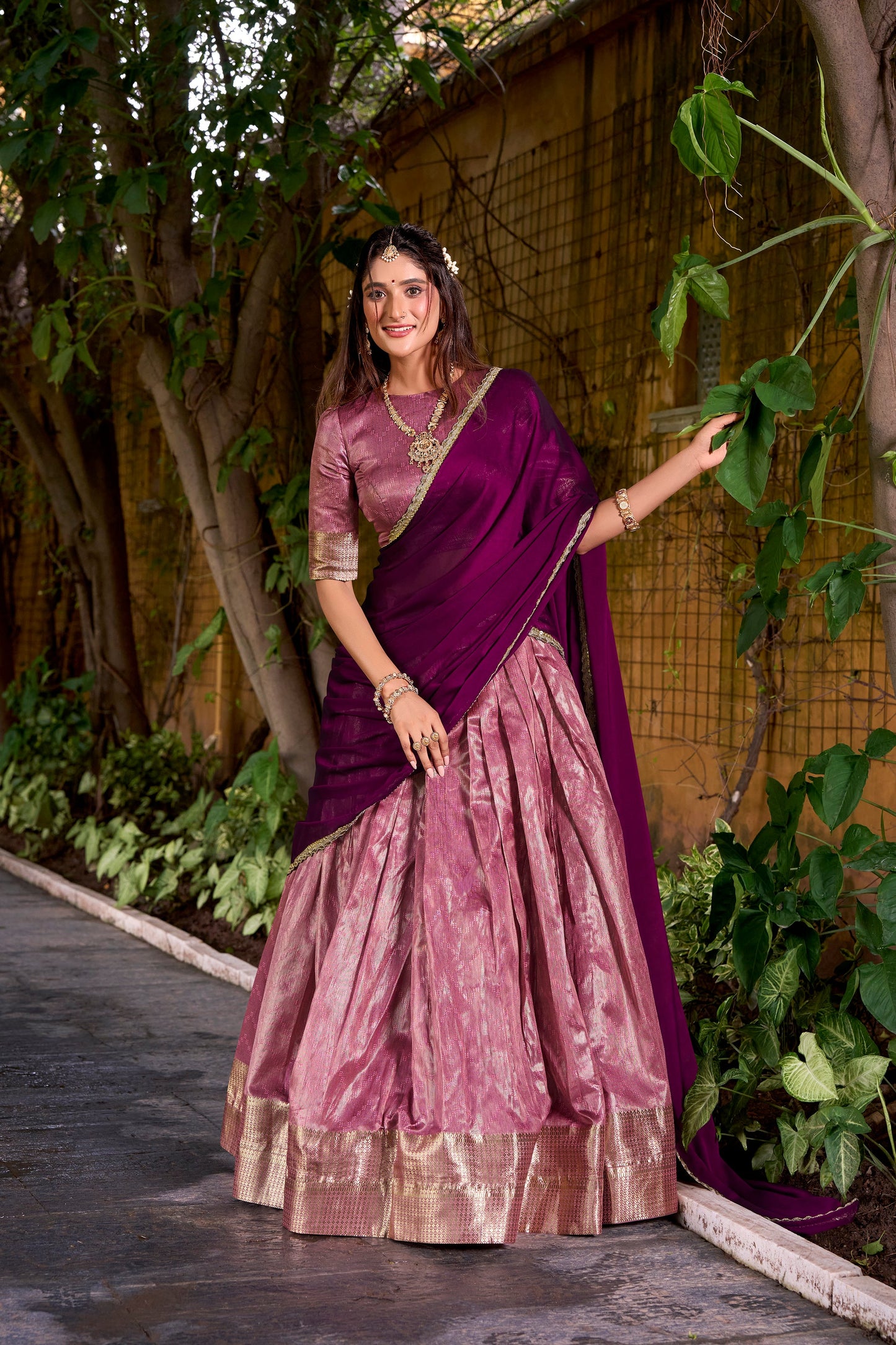 DUPIAN SILK ZARI WEAVING LEHENGA CHOLI WITH DUPATTA (TT19)