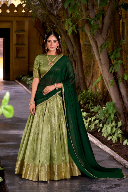 DUPIAN SILK ZARI WEAVING LEHENGA CHOLI WITH DUPATTA (TT19)