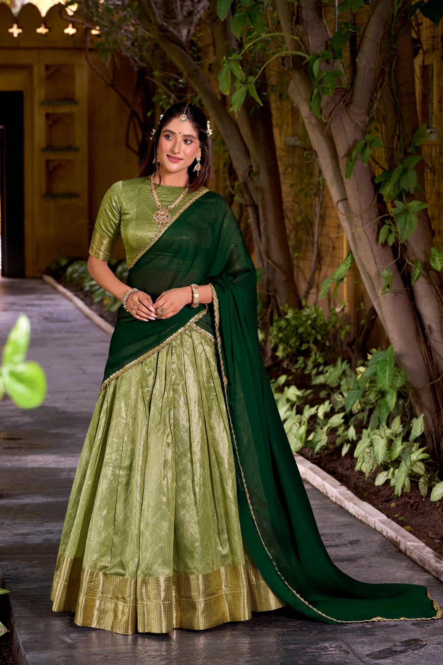 DUPIAN SILK ZARI WEAVING LEHENGA CHOLI WITH DUPATTA (TT19)