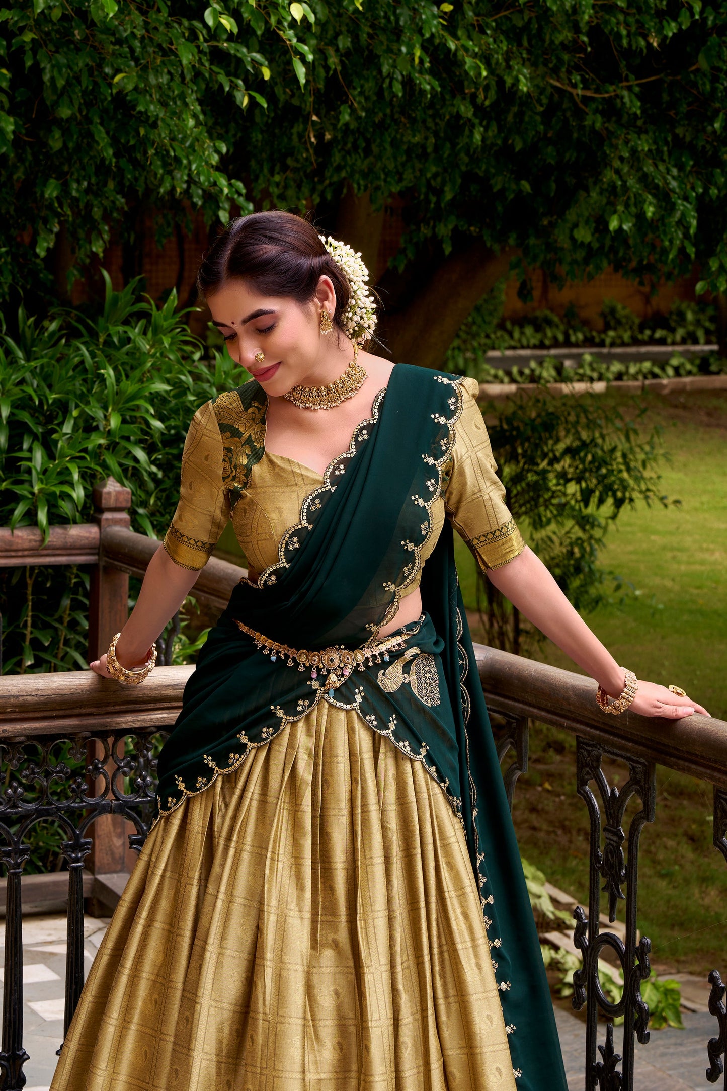 TILTON PONGAL SPECIAL POLY COTTON ZARI WEAVING WORKED LEHENGA CHOLI