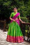 PONGAL SPECIAL POLY COTTON ZARI WEAVING WORKED LEHENGA CHOLI (WDN97) 02