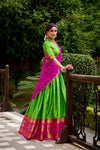PONGAL SPECIAL POLY COTTON ZARI WEAVING WORKED LEHENGA CHOLI (WDN97) 02