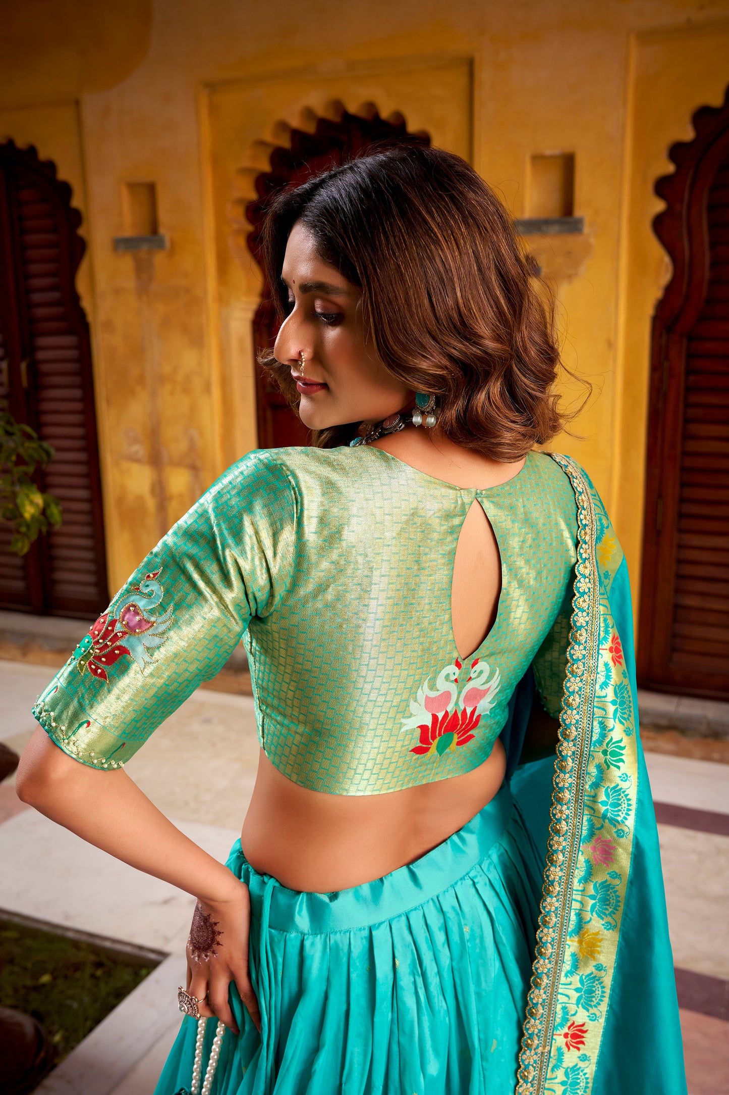 PAITHANI SPECIAL SOFT SILK ZARI WEAVING LEHENGA CHOLI WITH DUPATTA AND BATWA (TT02)