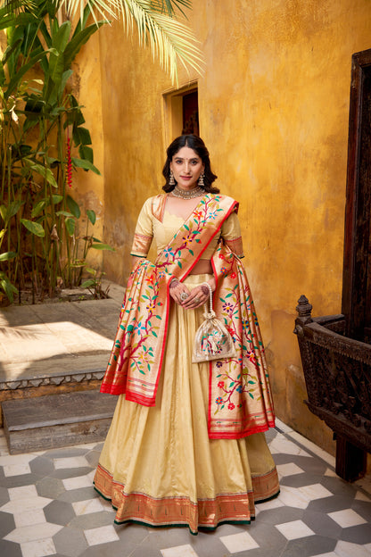 TILTON WEDDING SPECIAL SILK PAITHANI ZARI WEAVING LEHENGA CHOLI WITH DUPATTA