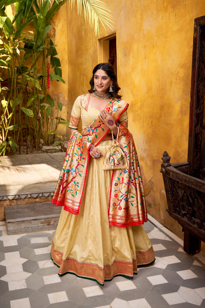 TILTON WEDDING SPECIAL SILK PAITHANI ZARI WEAVING LEHENGA CHOLI WITH DUPATTA
