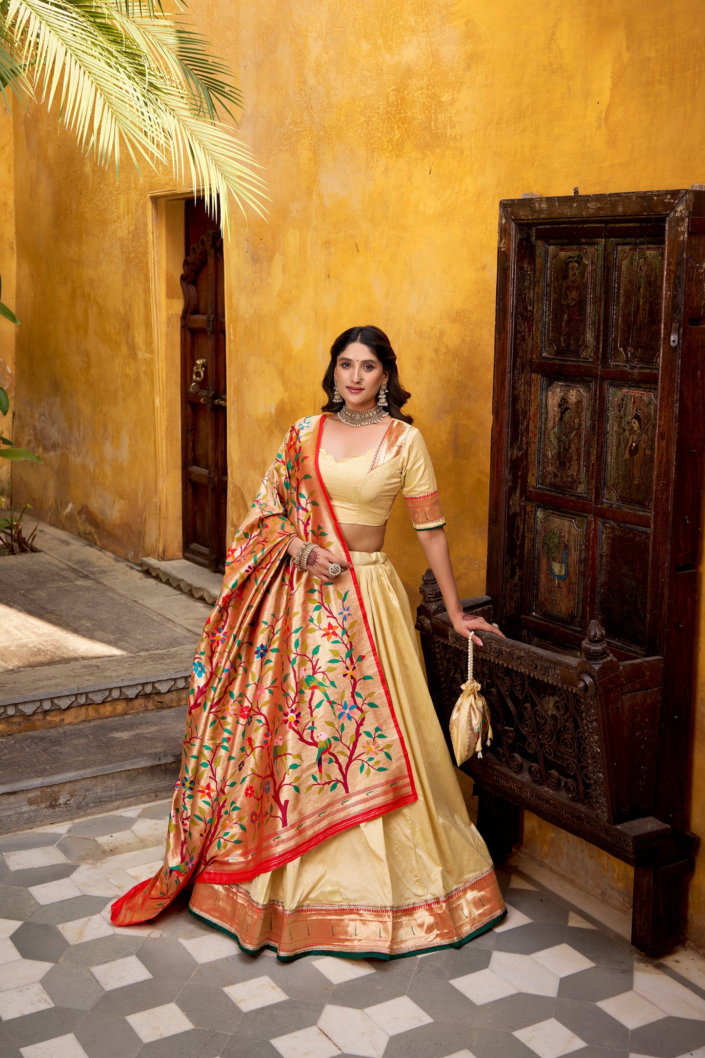 TILTON WEDDING SPECIAL SILK PAITHANI ZARI WEAVING LEHENGA CHOLI WITH DUPATTA