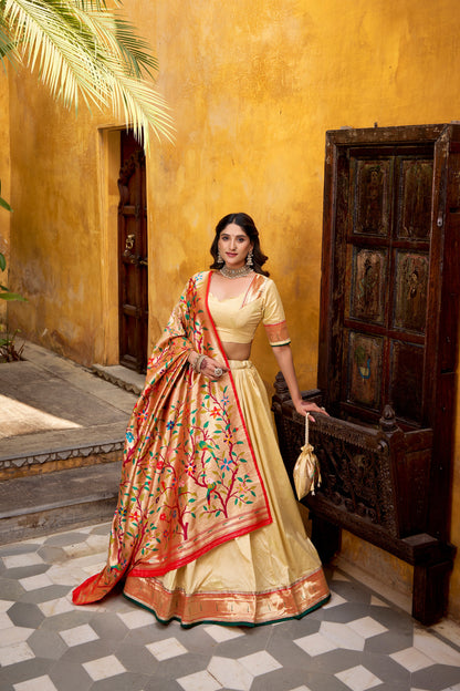 TILTON WEDDING SPECIAL SILK PAITHANI ZARI WEAVING LEHENGA CHOLI WITH DUPATTA
