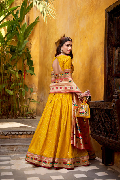 TILTON WEDDING SPECIAL SILK PAITHANI ZARI WEAVING LEHENGA CHOLI WITH DUPATTA