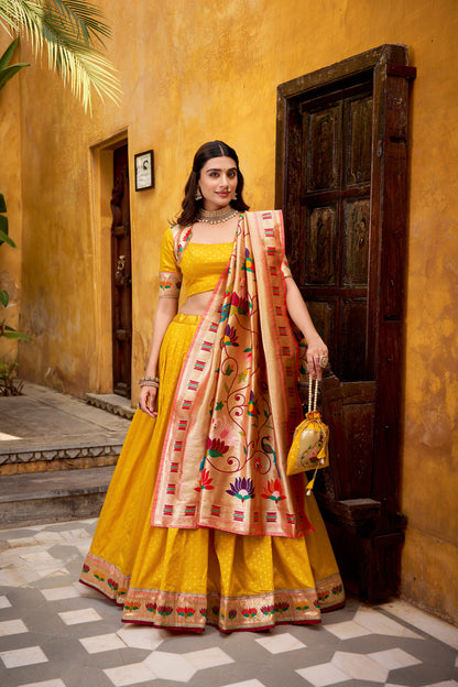 TILTON WEDDING SPECIAL SILK PAITHANI ZARI WEAVING LEHENGA CHOLI WITH DUPATTA