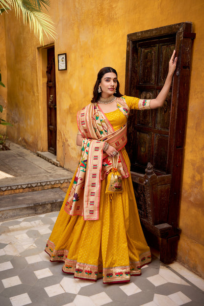 TILTON WEDDING SPECIAL SILK PAITHANI ZARI WEAVING LEHENGA CHOLI WITH DUPATTA