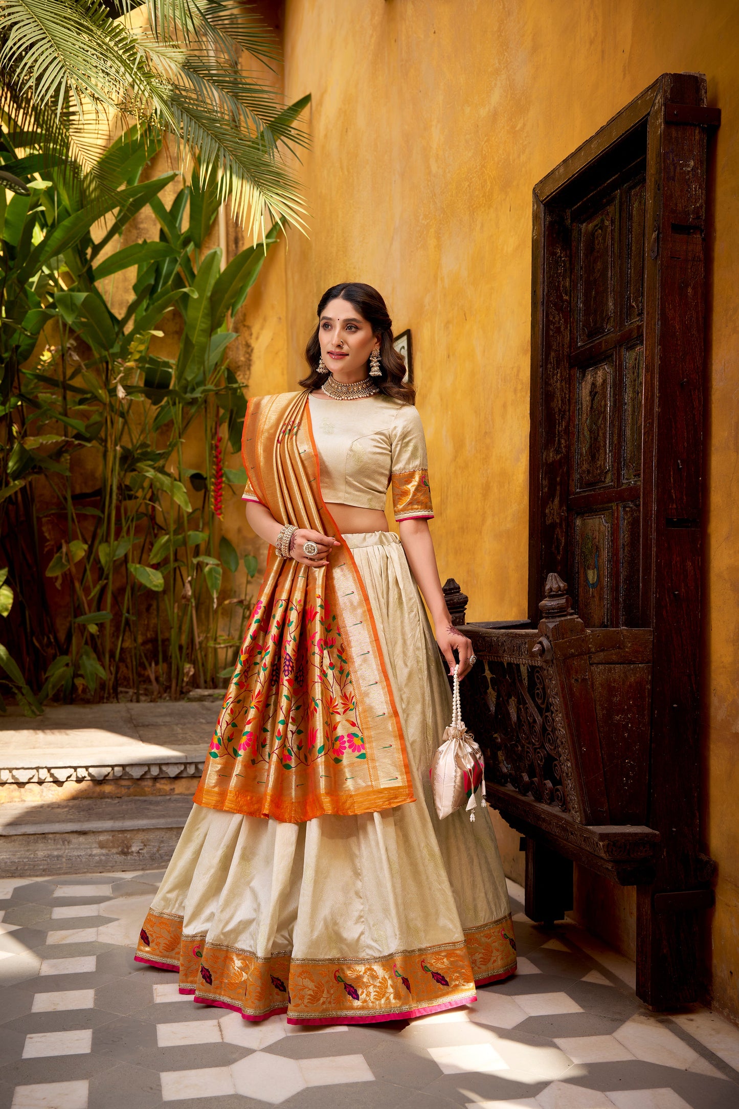 TILTON WEDDING SPECIAL SILK PAITHANI ZARI WEAVING LEHENGA CHOLI WITH DUPATTA