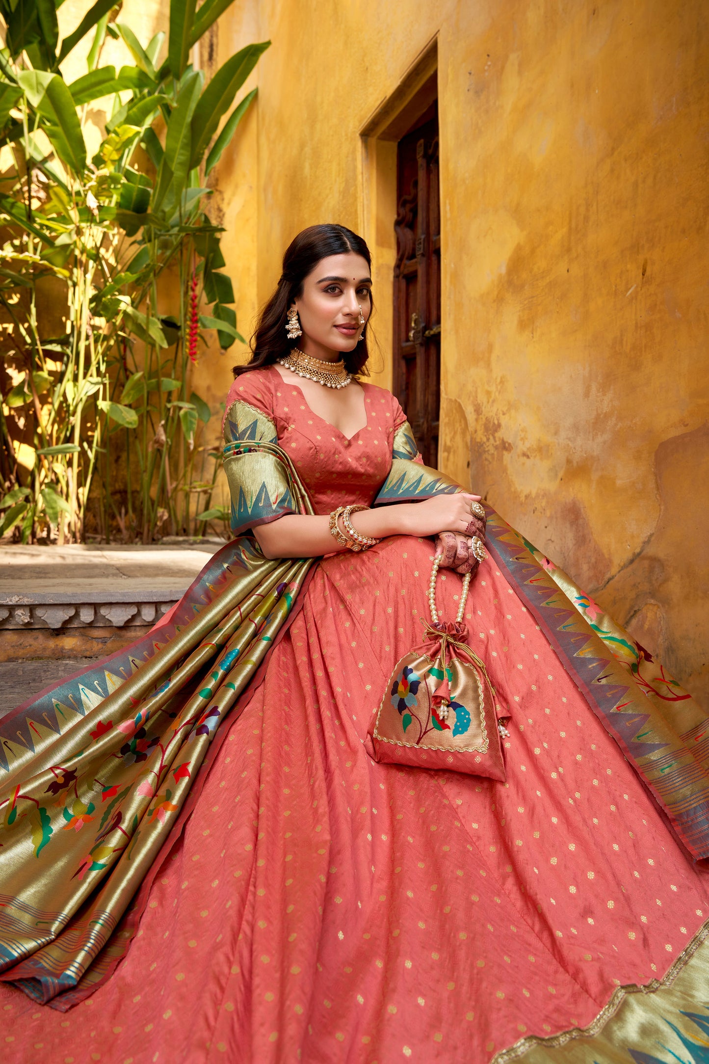 TILTON WEDDING SPECIAL SILK PAITHANI ZARI WEAVING LEHENGA CHOLI WITH DUPATTA