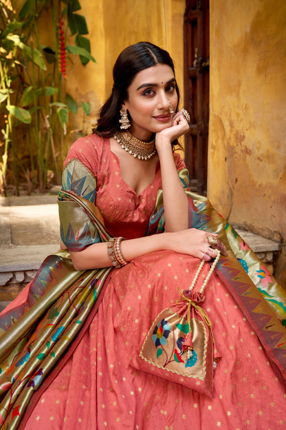 TILTON WEDDING SPECIAL SILK PAITHANI ZARI WEAVING LEHENGA CHOLI WITH DUPATTA