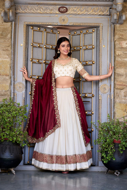 TILTON VICHITRA SILK ZARI WEAVINGWORK LEHENGA CHOLI WITH DUPATTA
