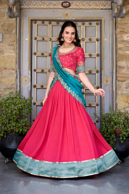 TILTON VICHITRA SILK ZARI WEAVINGWORK LEHENGA CHOLI WITH DUPATTA