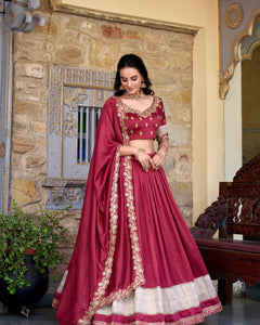 VICHITRA SILK ZARI WEAVINGWORK LEHENGA CHOLI WITH DUPATTA (WDN126) 02