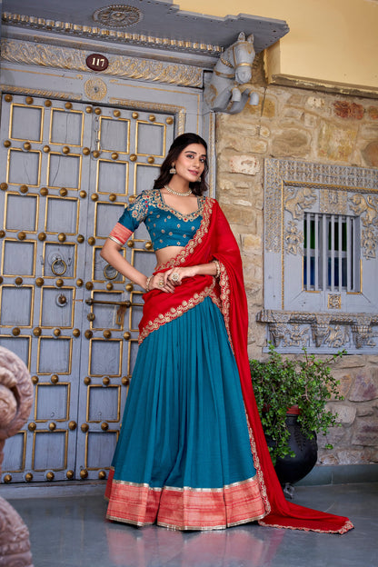 TILTON VICHITRA SILK ZARI WEAVINGWORK LEHENGA CHOLI WITH DUPATTA