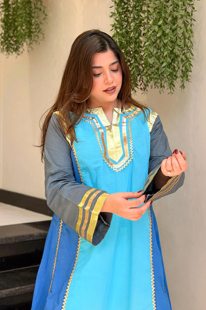 Most Viral Kareena Kapoor Style Cotton Kurta Set with Premium Gota Patti Work (RD034)