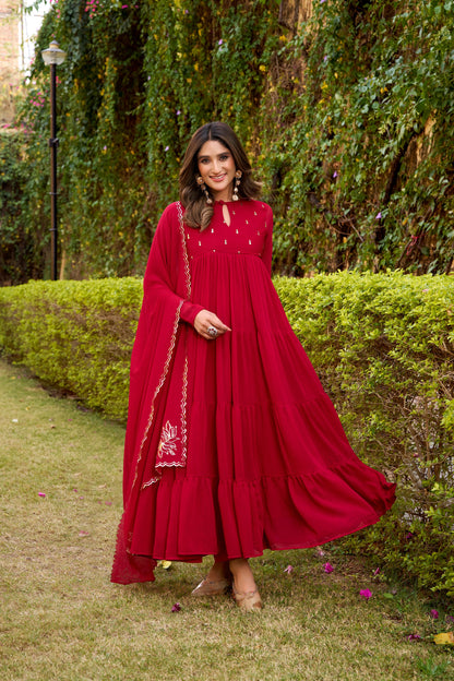 OCCASION SPECIAL MARBLE FABRIC GOWN WITH DUPATTA (TT04)