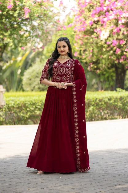 SHIMMER VICHITRA SEQUENCE EMBROIDERED GOWN WITH DUPATTA (WDN39)