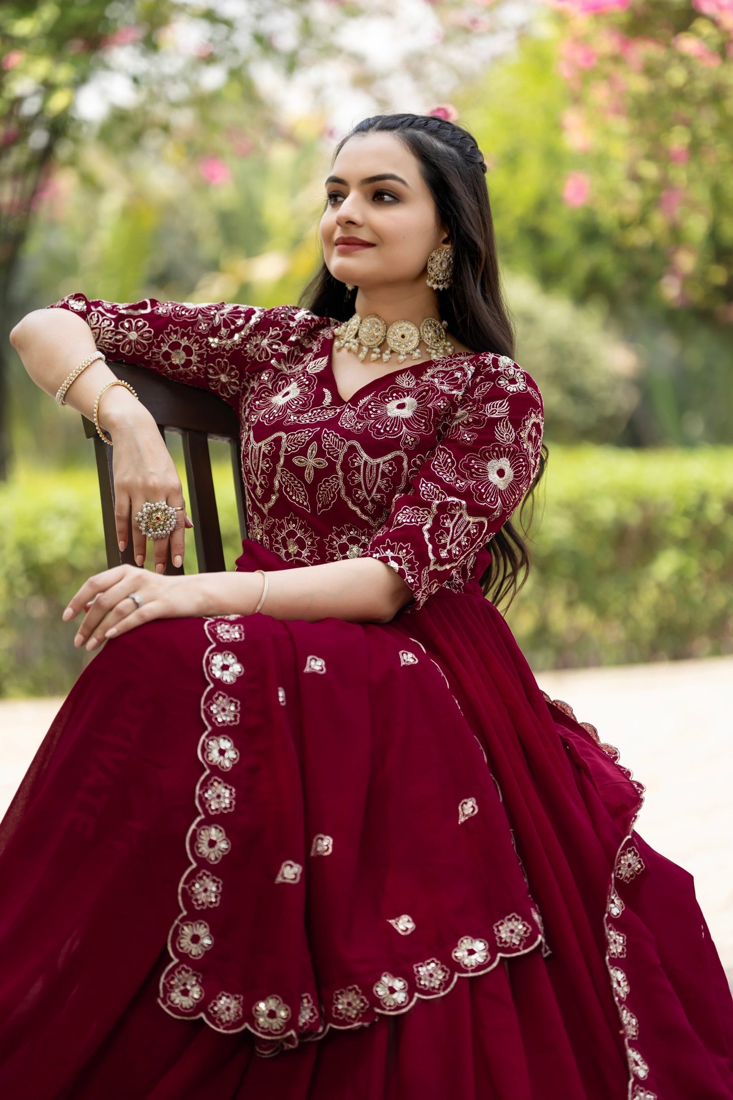 SHIMMER VICHITRA SEQUENCE EMBROIDERED GOWN WITH DUPATTA (WDN39)