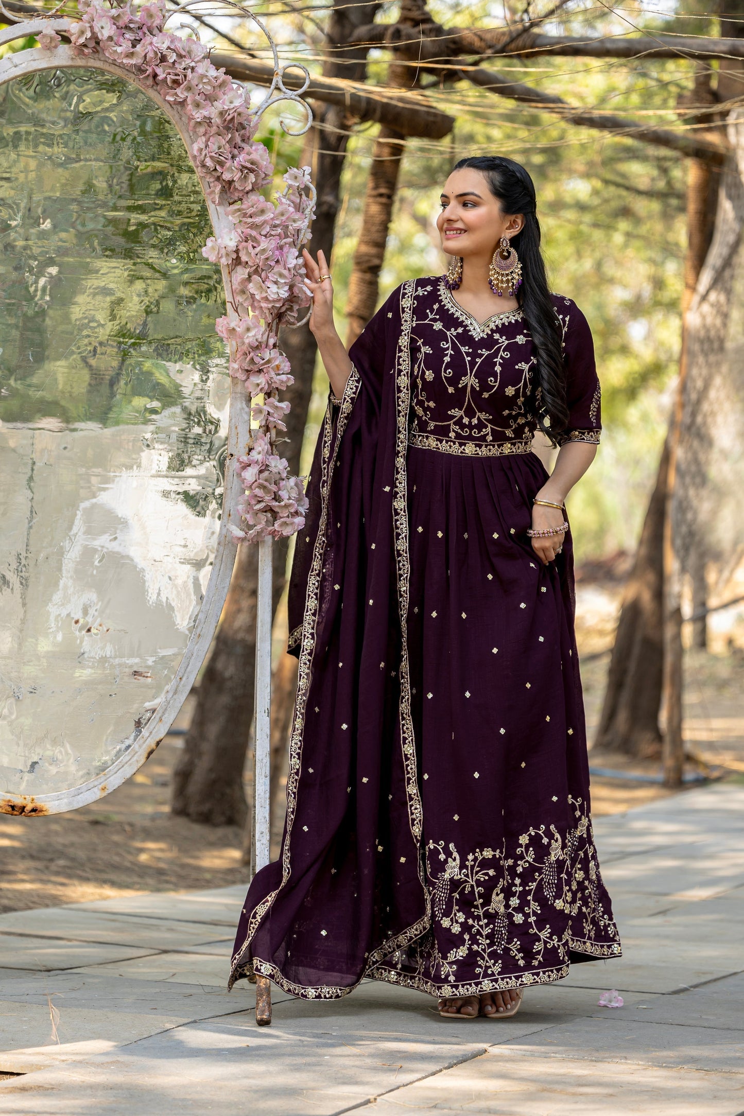 SHIMMER VICHITRA RICH SEQUANCE GOWN WITH DUPATTA (WDN47)