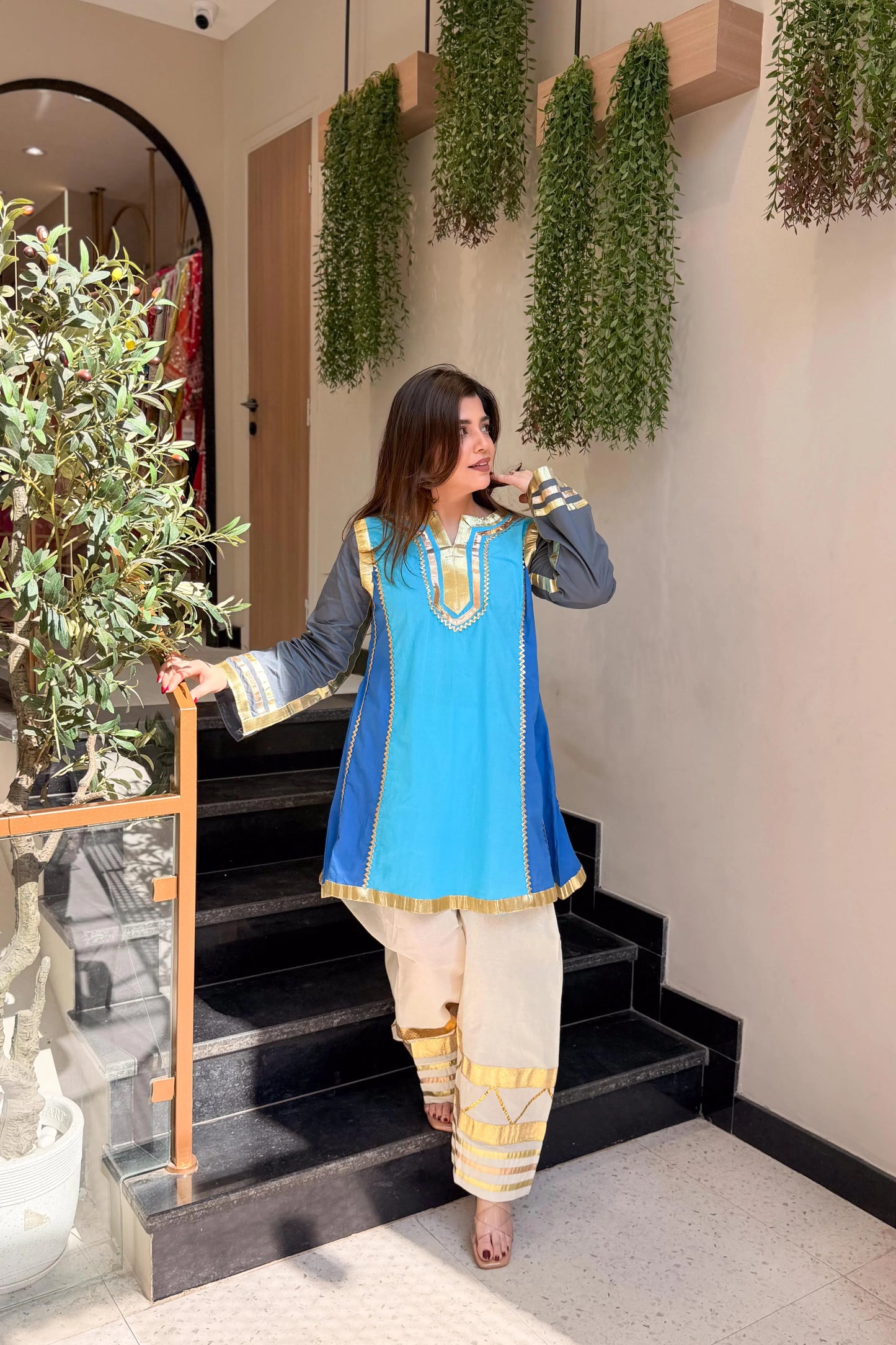 Most Viral Kareena Kapoor Style Cotton Kurta Set with Premium Gota Patti Work (RD034)