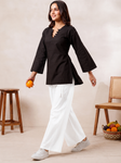 Elegant V-Neck Tunic & Palazzo Set  (CJ03)